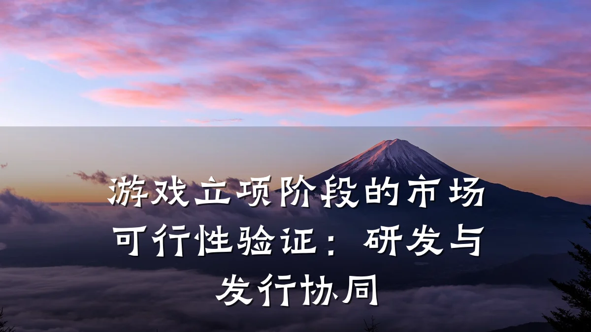 游戏立项阶段的市场可行性验证:研发与发行协同
