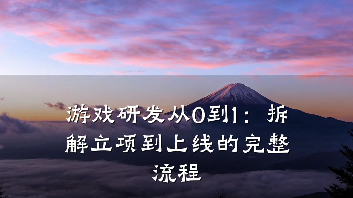 游戏研发从0到1:拆解立项到上线的完整流程