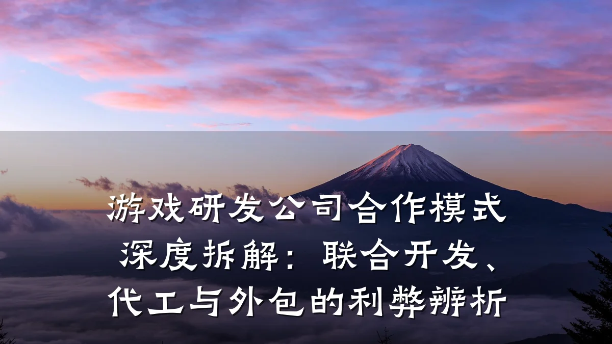 游戏研发公司合作模式深度拆解:联合开发、代工与外包的利弊辨析