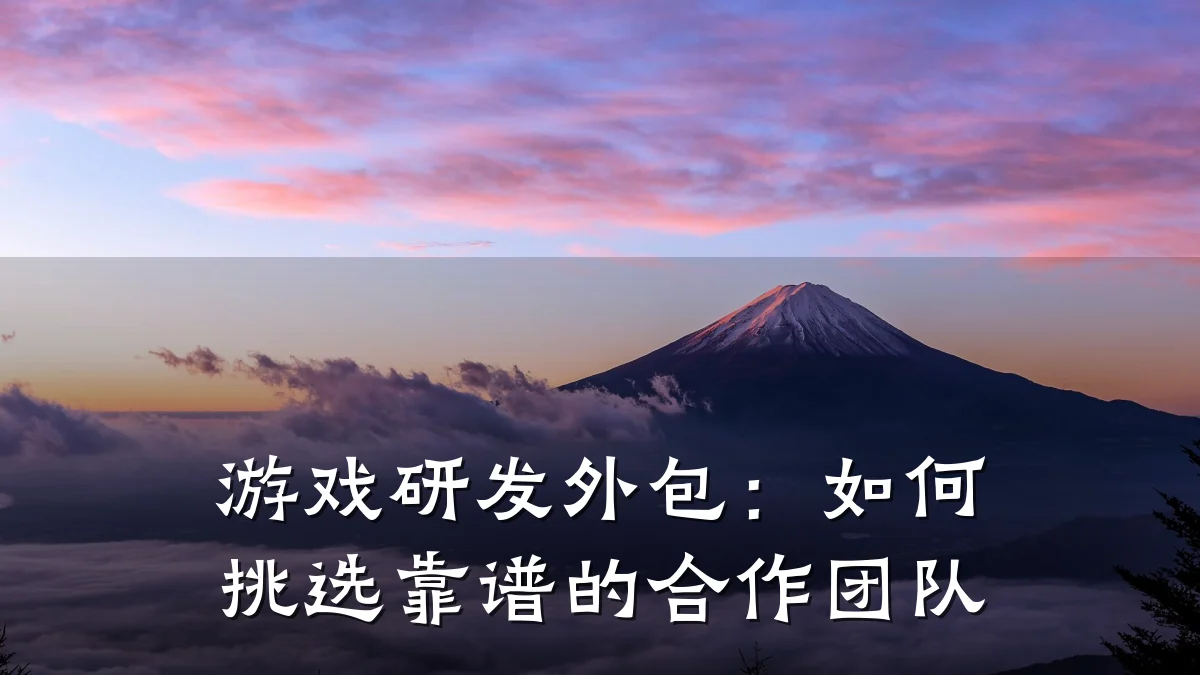 游戏研发外包:如何挑选靠谱的合作团队