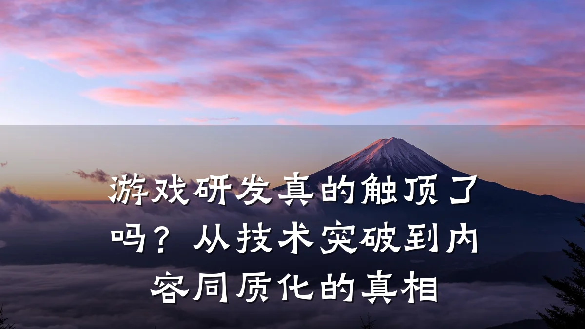游戏研发真的触顶了吗?从技术突破到内容同质化的真相