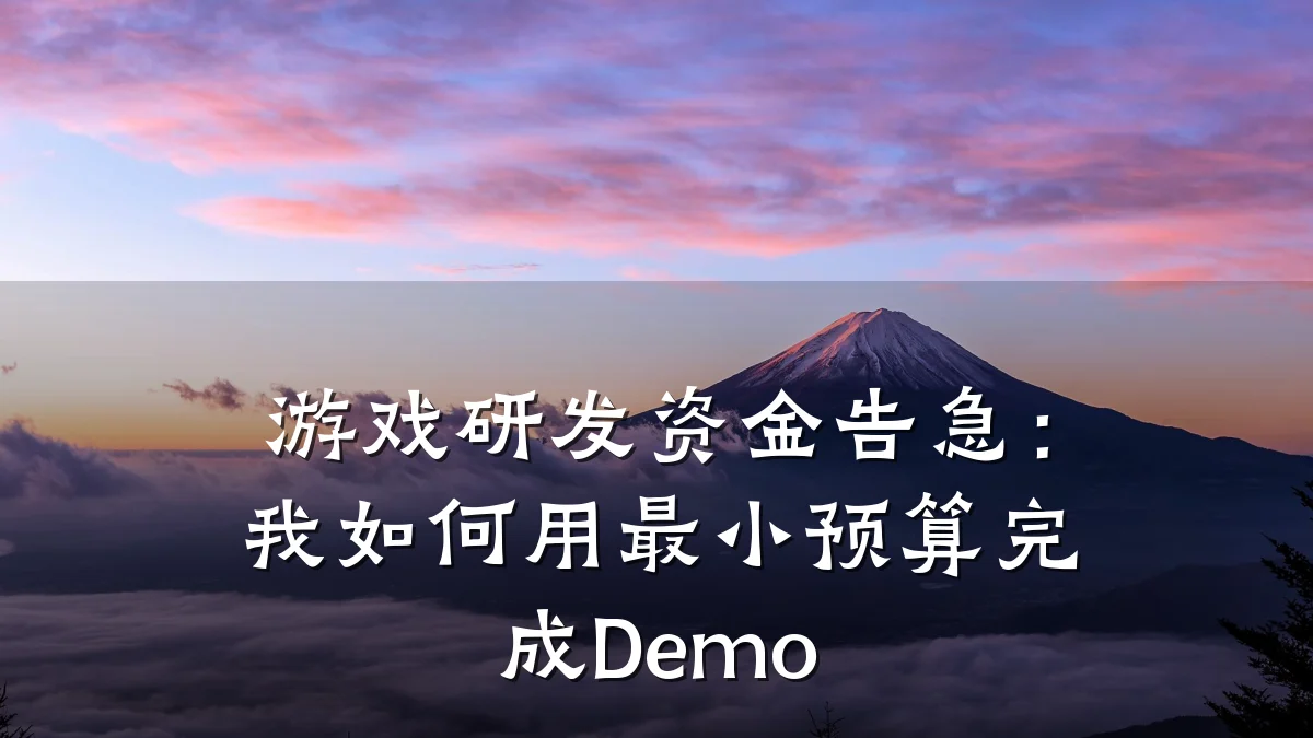 游戏研发资金告急:我如何用最小预算完成Demo