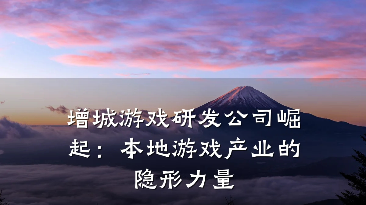 增城游戏研发公司崛起:本地游戏产业的隐形力量