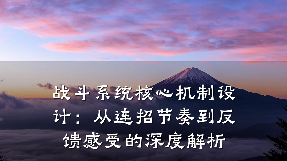 战斗系统核心机制设计:从连招节奏到反馈感受的深度解析
