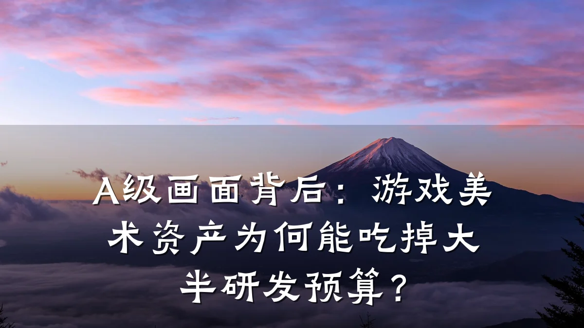 A级画面背后:游戏美术资产为何能吃掉大半研发预算?