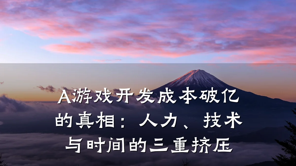 A游戏开发成本破亿的真相:人力、技术与时间的三重挤压