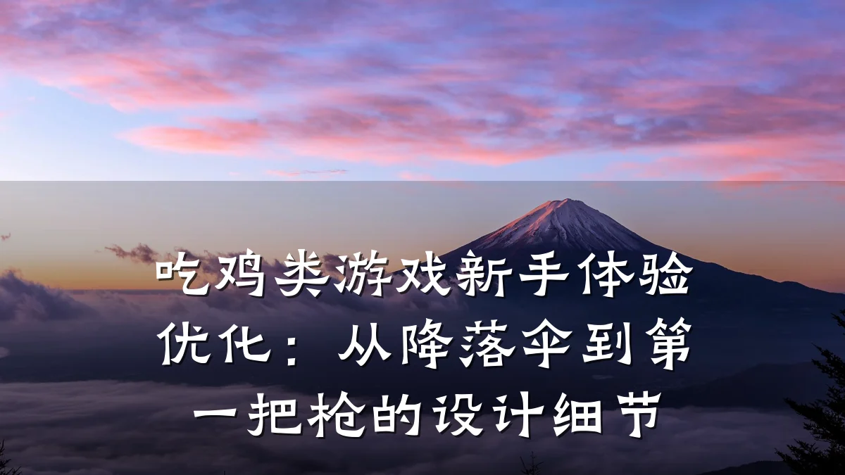 吃鸡类游戏新手体验优化：从降落伞到第一把枪的设计细节