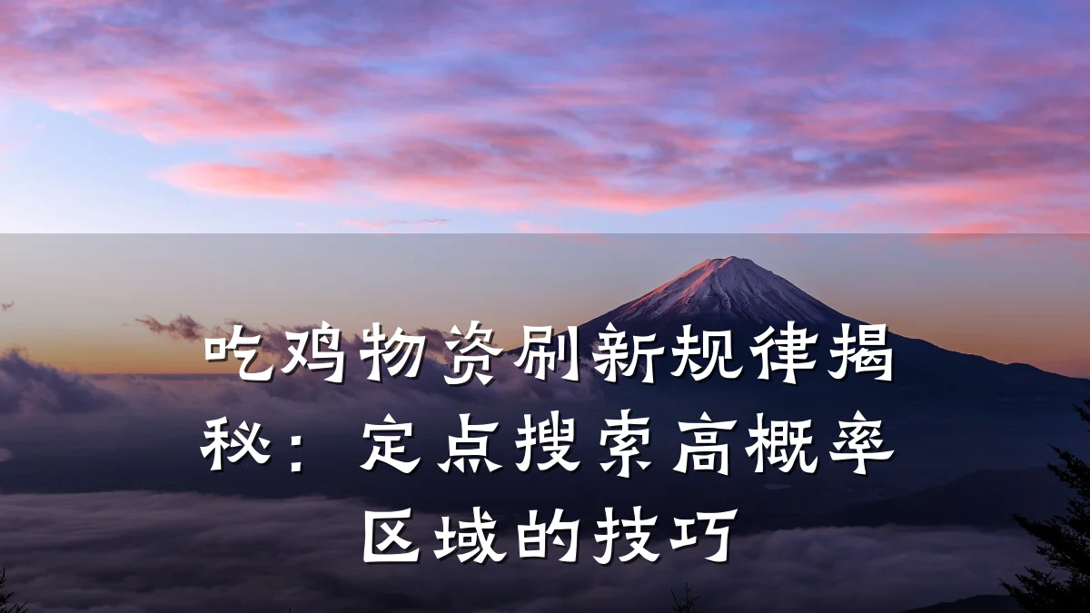 吃鸡物资刷新规律揭秘：定点搜索高概率区域的技巧