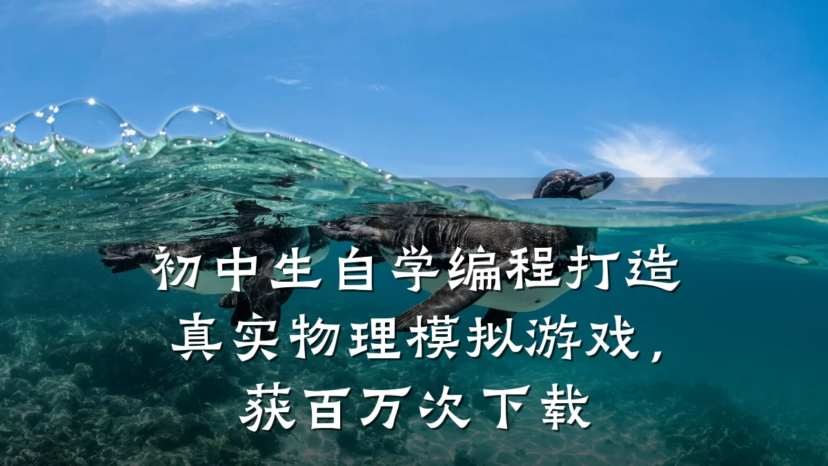 初中生自学编程打造真实物理模拟游戏,获百万次下载