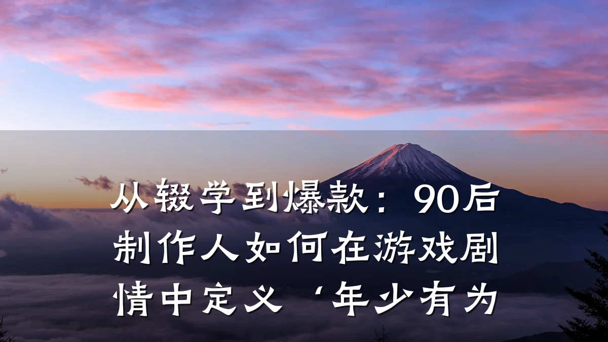 从辍学到爆款：90后制作人如何在游戏剧情中定义‘年少有为