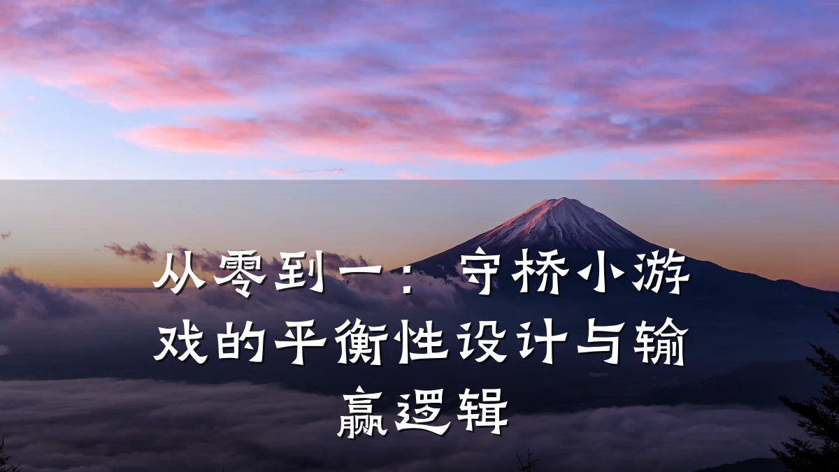 从零到一:守桥小游戏的平衡性设计与输赢逻辑