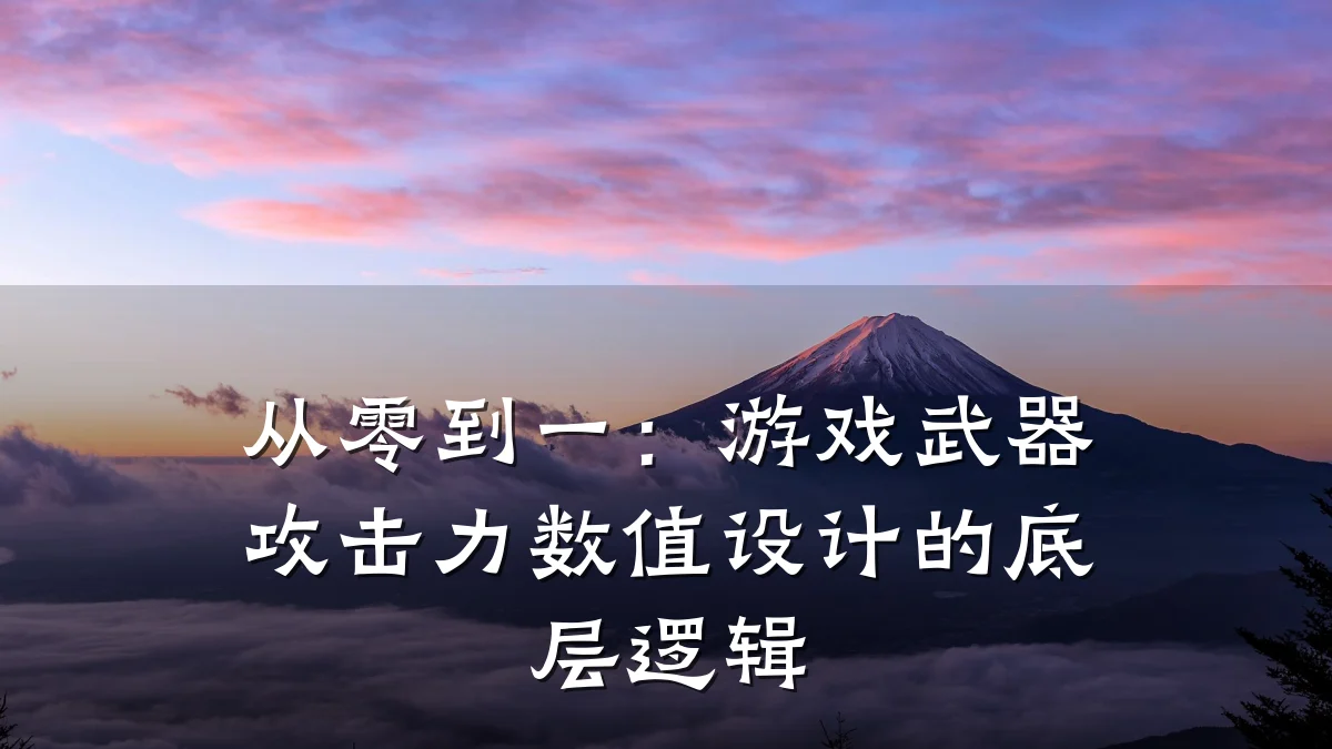 从零到一:游戏武器攻击力数值设计的底层逻辑