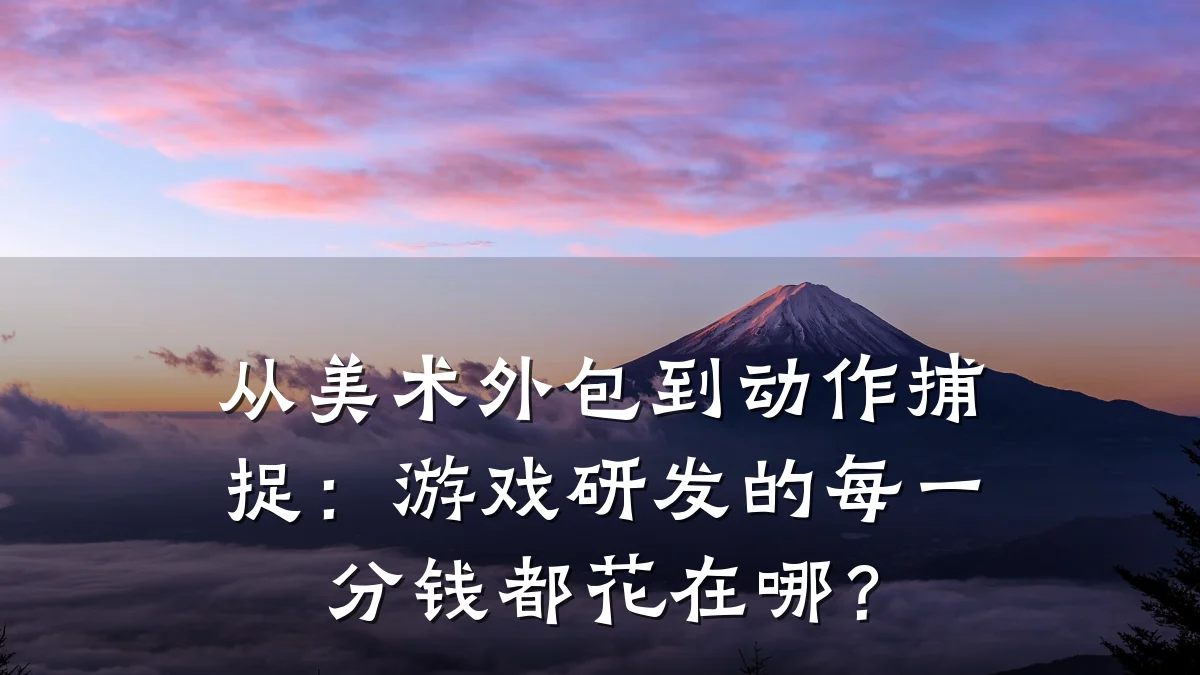 从美术外包到动作捕捉:游戏研发的每一分钱都花在哪?