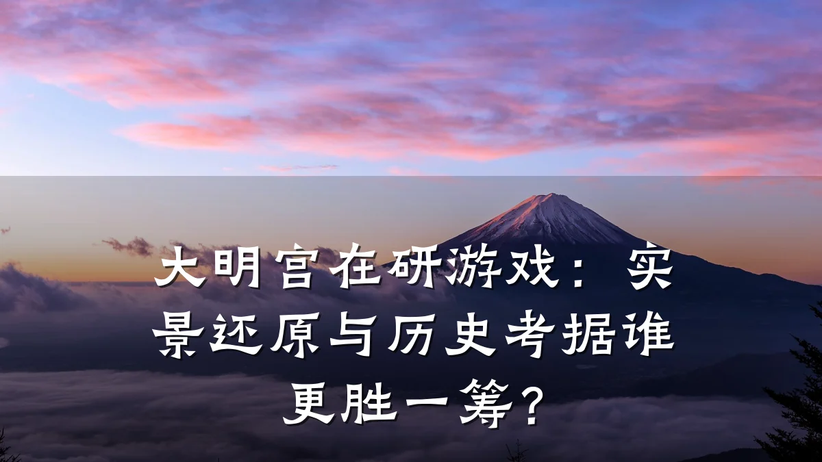 大明宫在研游戏:实景还原与历史考据谁更胜一筹?