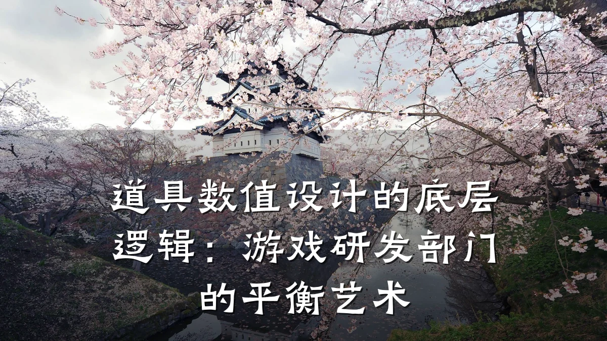 道具数值设计的底层逻辑：游戏研发部门的平衡艺术
