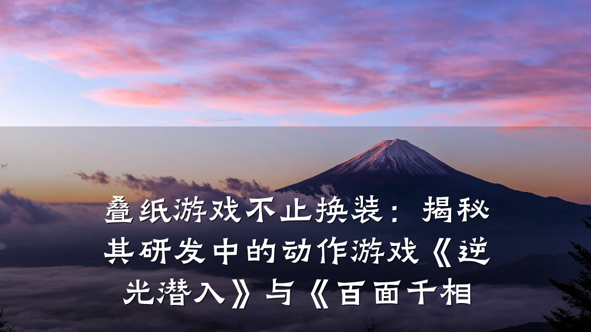 叠纸游戏不止换装：揭秘其研发中的动作游戏《逆光潜入》与《百面千相