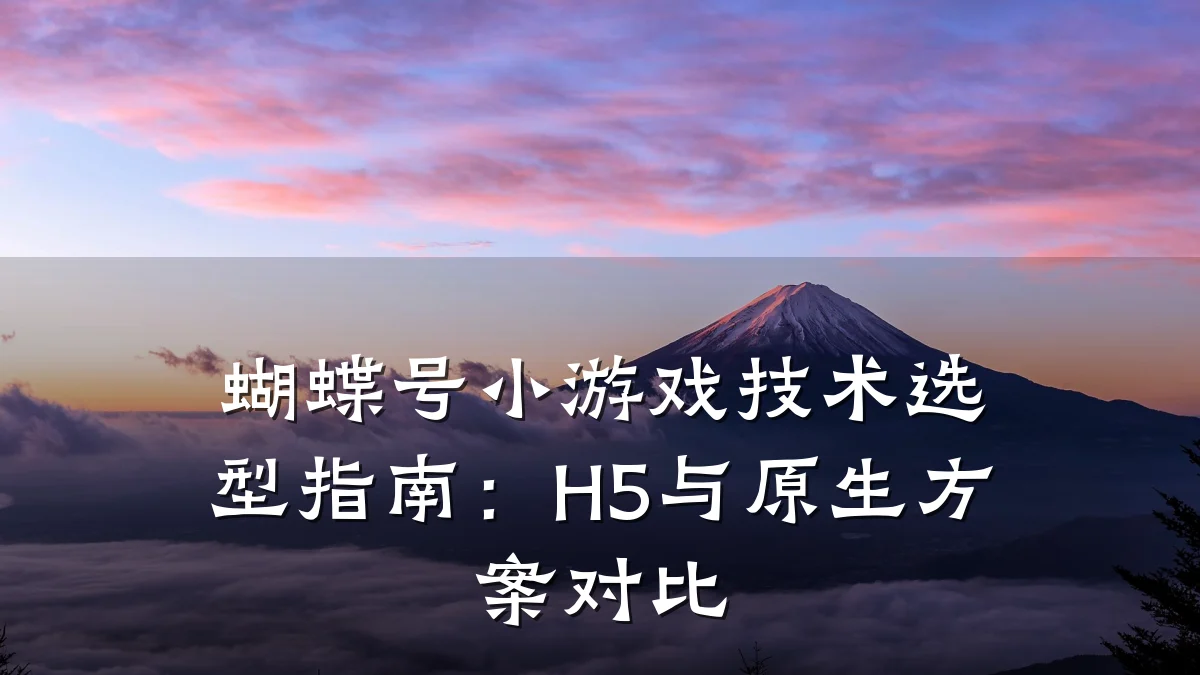 蝴蝶号小游戏技术选型指南:H5与原生方案对比