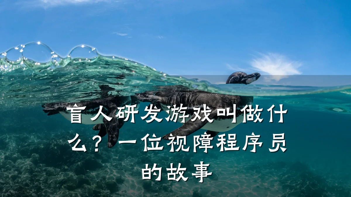 盲人研发游戏叫做什么?一位视障程序员的故事