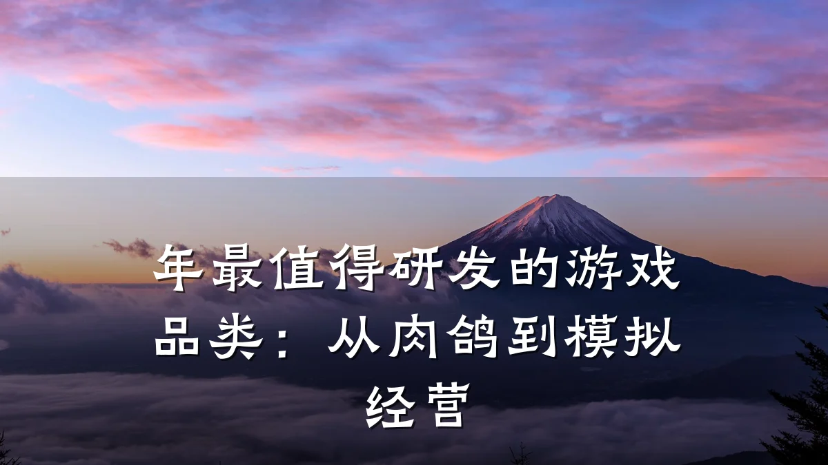 年最值得研发的游戏品类:从肉鸽到模拟经营