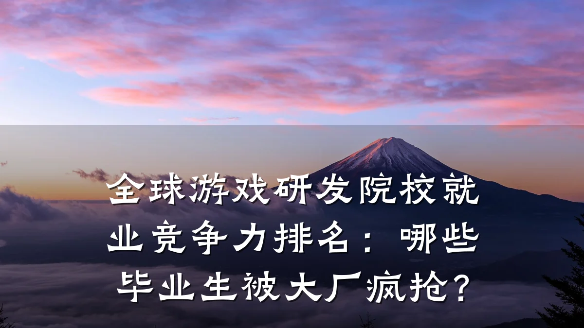 全球游戏研发院校就业竞争力排名:哪些毕业生被大厂疯抢?