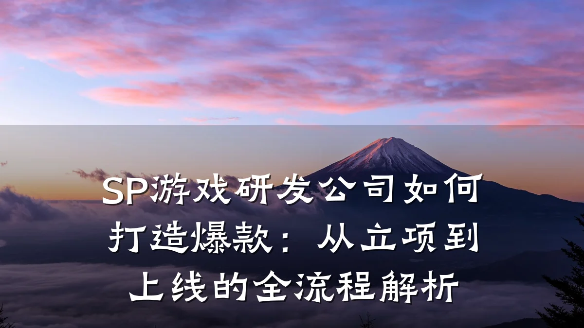 SP游戏研发公司如何打造爆款:从立项到上线的全流程解析