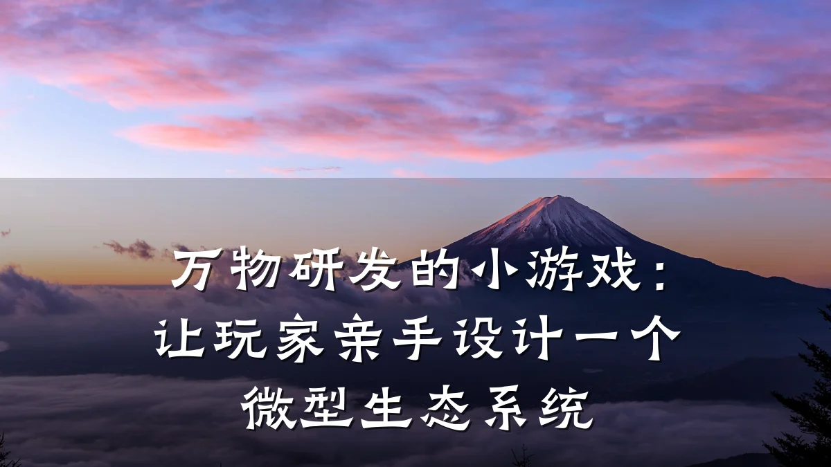 万物研发的小游戏:让玩家亲手设计一个微型生态系统
