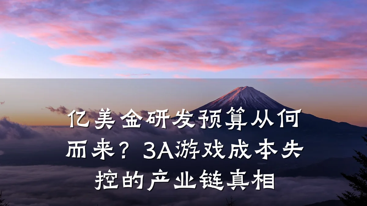 亿美金研发预算从何而来?3A游戏成本失控的产业链真相
