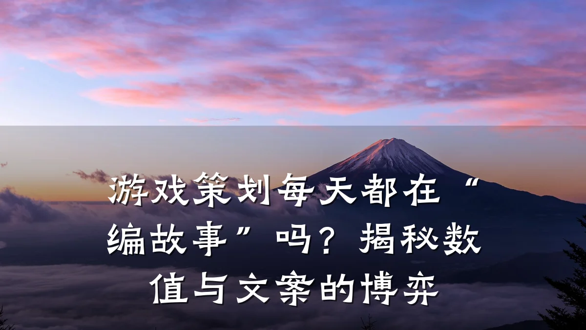 游戏策划每天都在“编故事”吗?揭秘数值与文案的博弈
