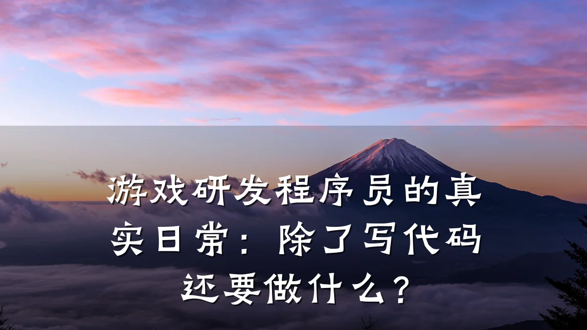 游戏研发程序员的真实日常:除了写代码还要做什么?