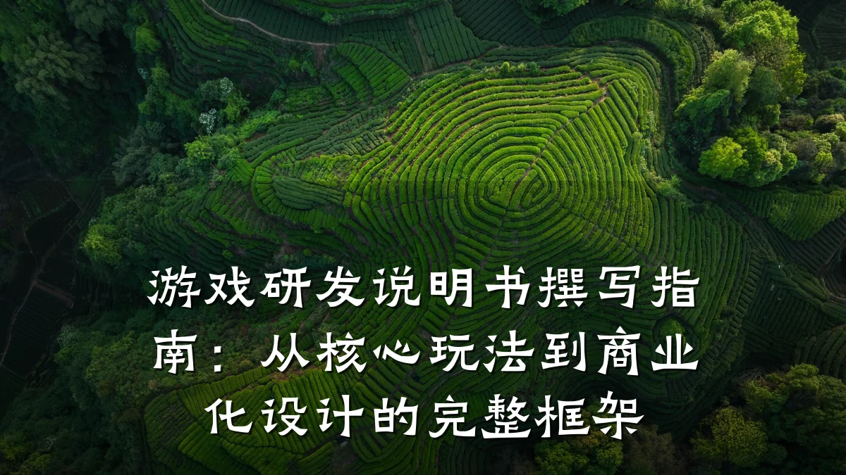 游戏研发说明书撰写指南:从核心玩法到商业化设计的完整框架