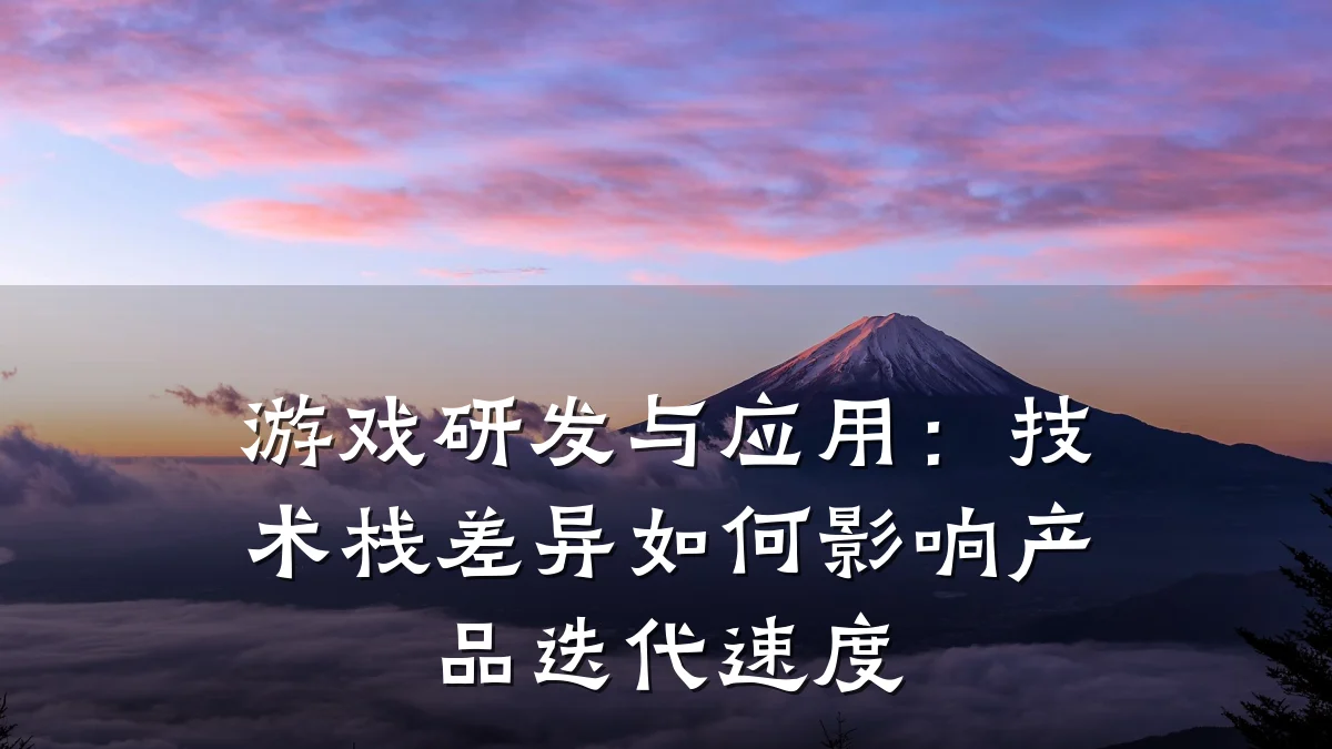 游戏研发与应用:技术栈差异如何影响产品迭代速度