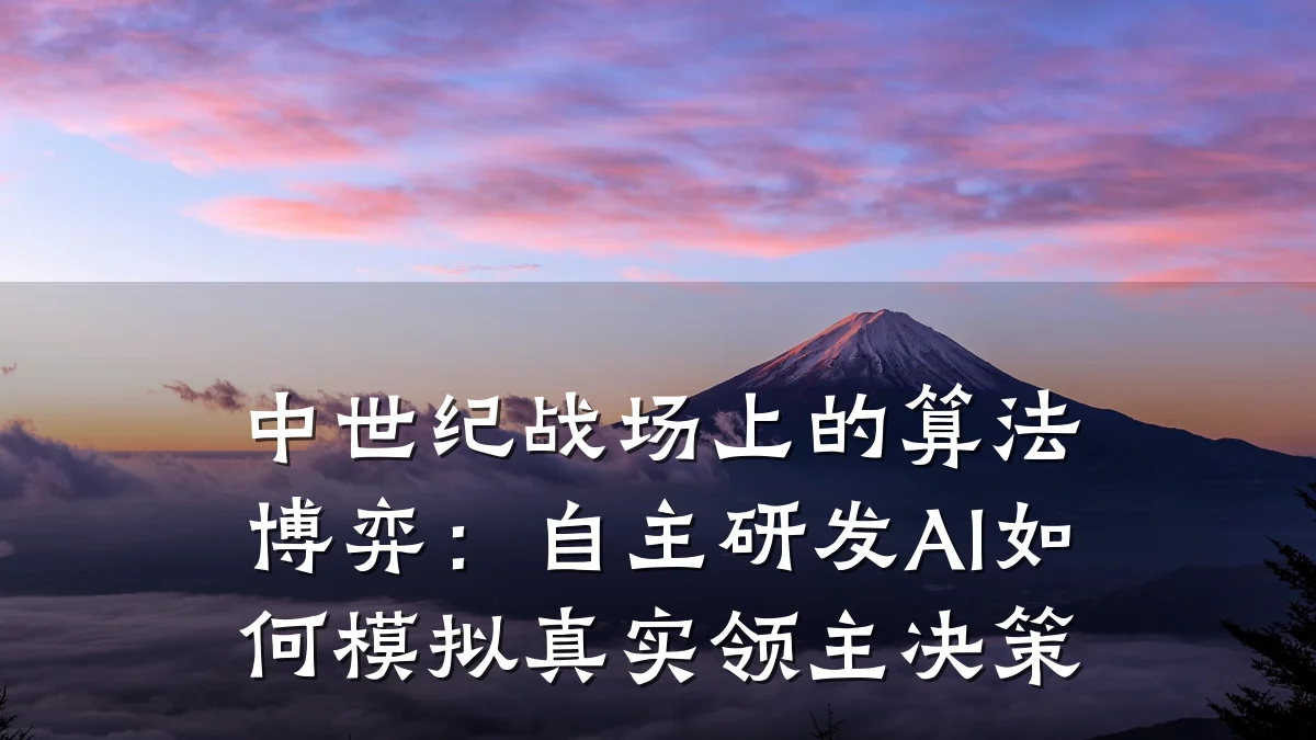 中世纪战场上的算法博弈:自主研发AI如何模拟真实领主决策