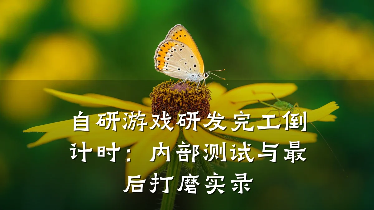 自研游戏研发完工倒计时:内部测试与最后打磨实录