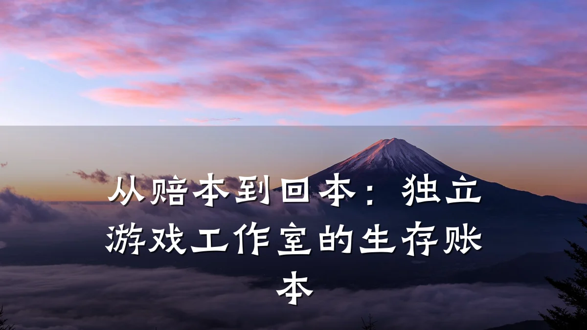 从赔本到回本:独立游戏工作室的生存账本
