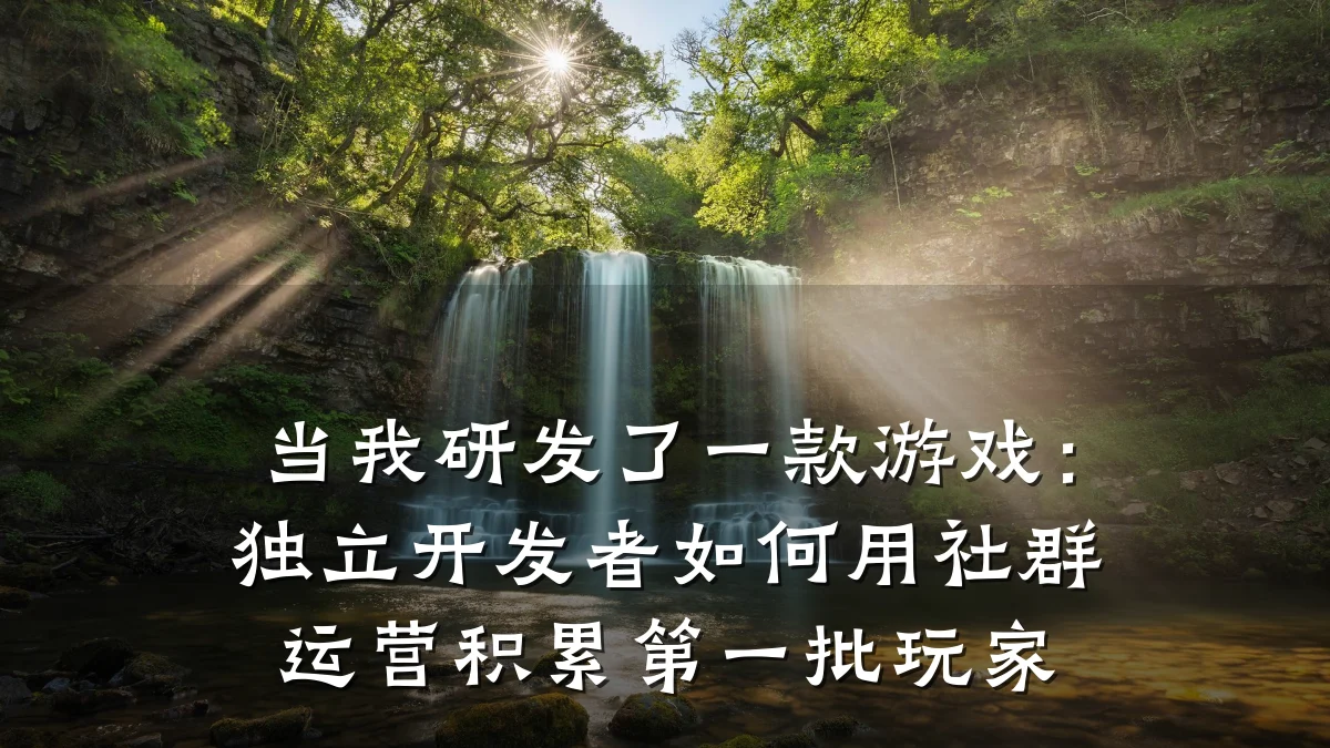 当我研发了一款游戏:独立开发者如何用社群运营积累第一批玩家