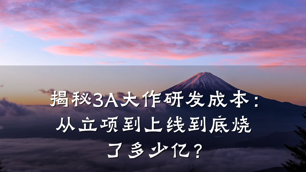 揭秘3A大作研发成本:从立项到上线到底烧了多少亿?