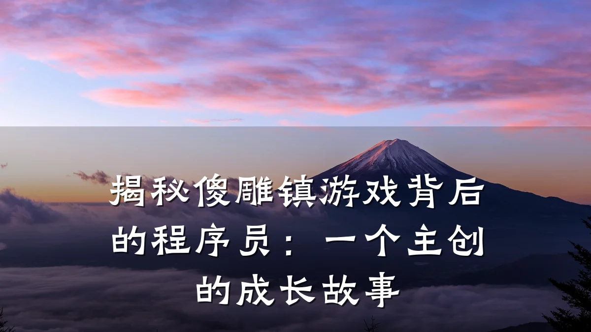 揭秘傻雕镇游戏背后的程序员：一个主创的成长故事
