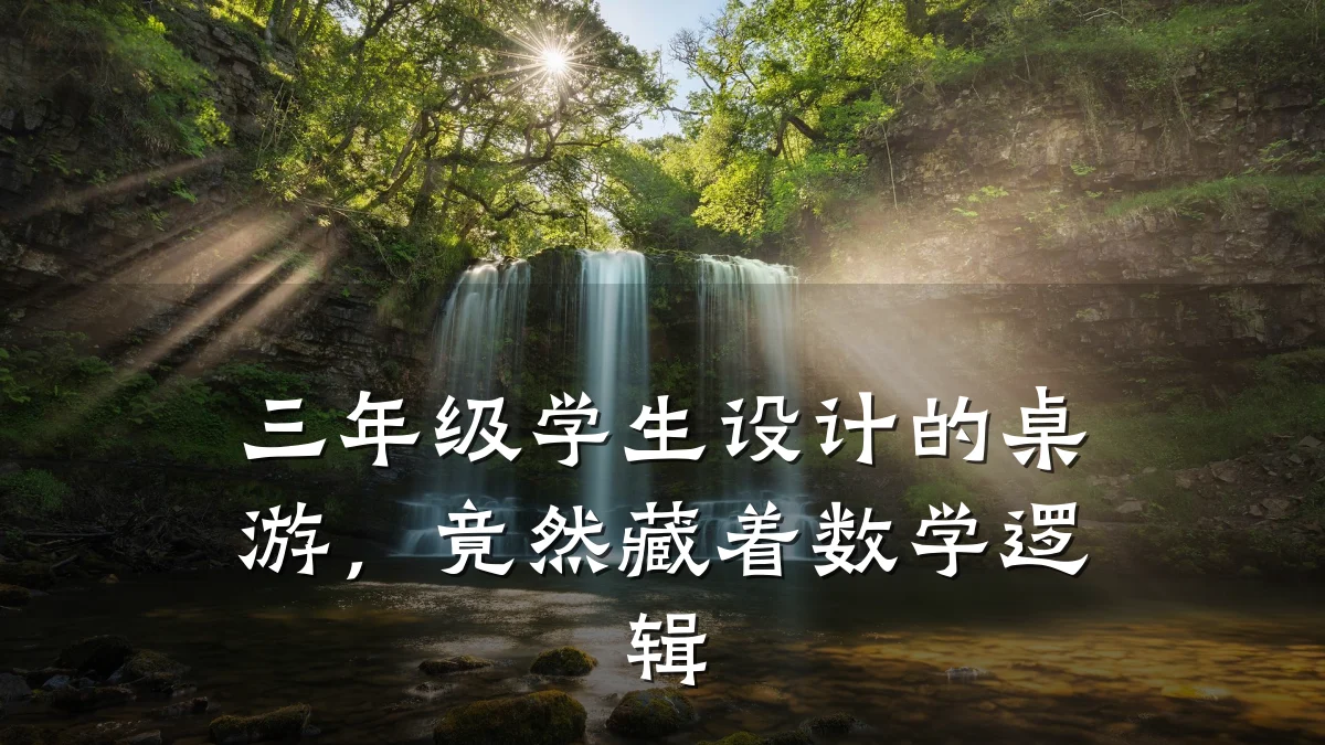 三年级学生设计的桌游,竟然藏着数学逻辑