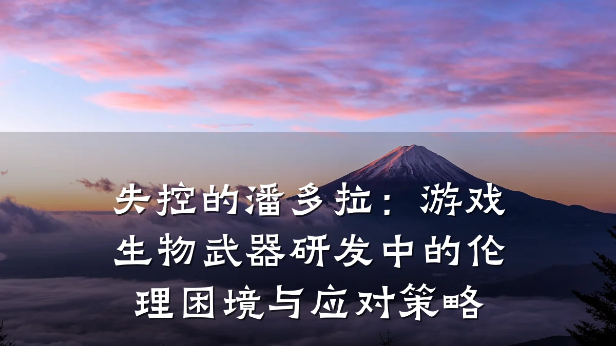 失控的潘多拉:游戏生物武器研发中的伦理困境与应对策略