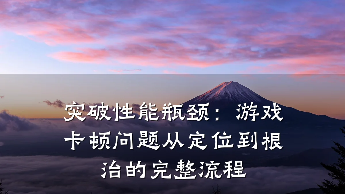 突破性能瓶颈:游戏卡顿问题从定位到根治的完整流程