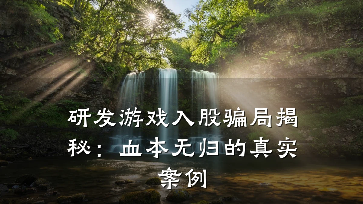 研发游戏入股骗局揭秘：血本无归的真实案例