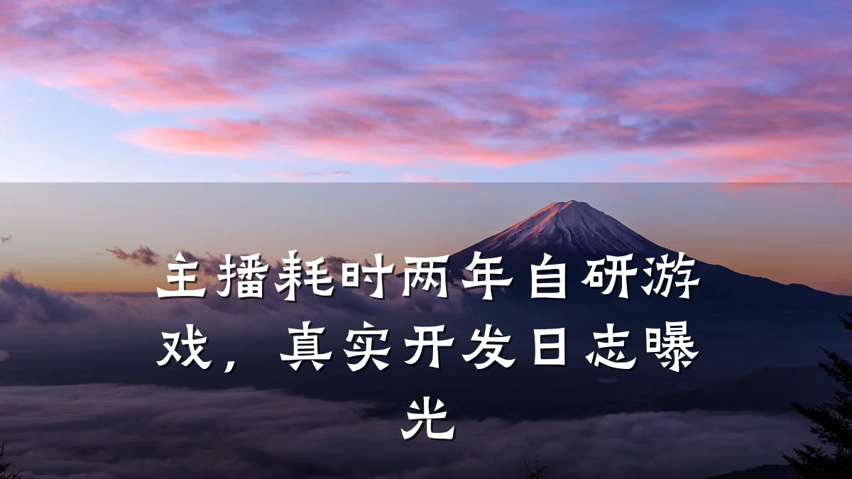 主播耗时两年自研游戏,真实开发日志曝光