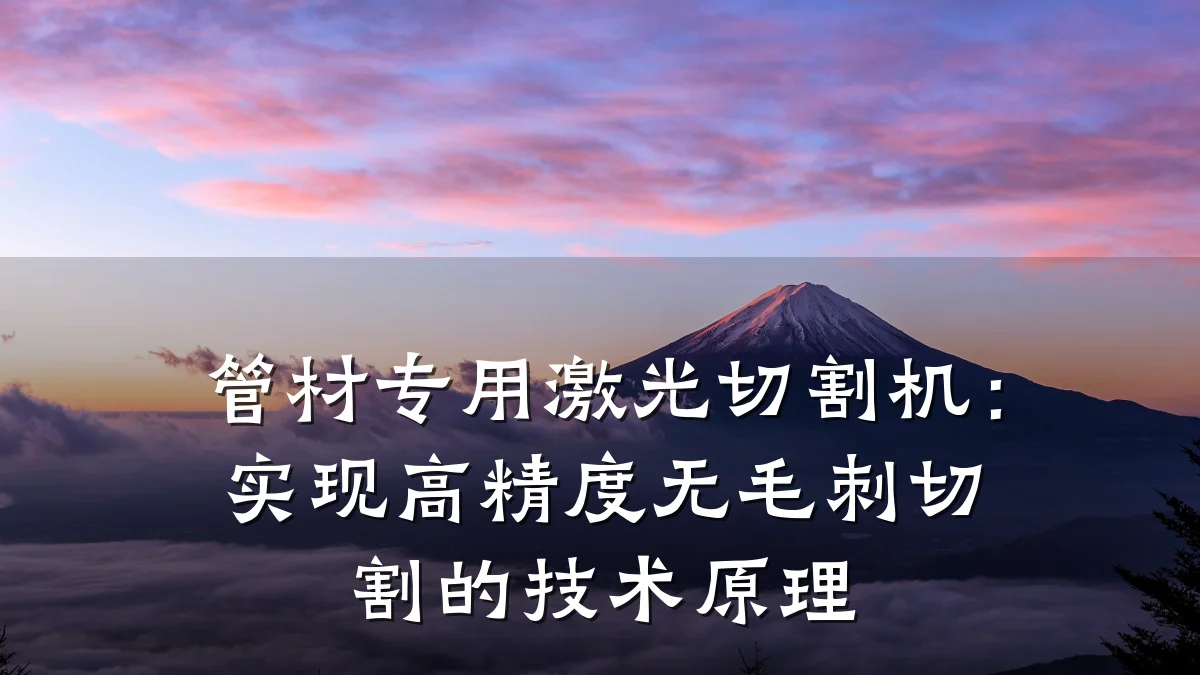 管材专用激光切割机:实现高精度无毛刺切割的技术原理