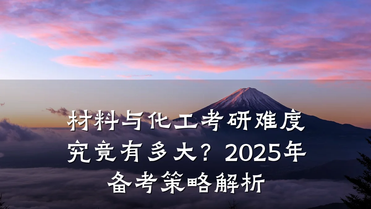 材料与化工考研难度究竟有多大?2025年备考策略解析